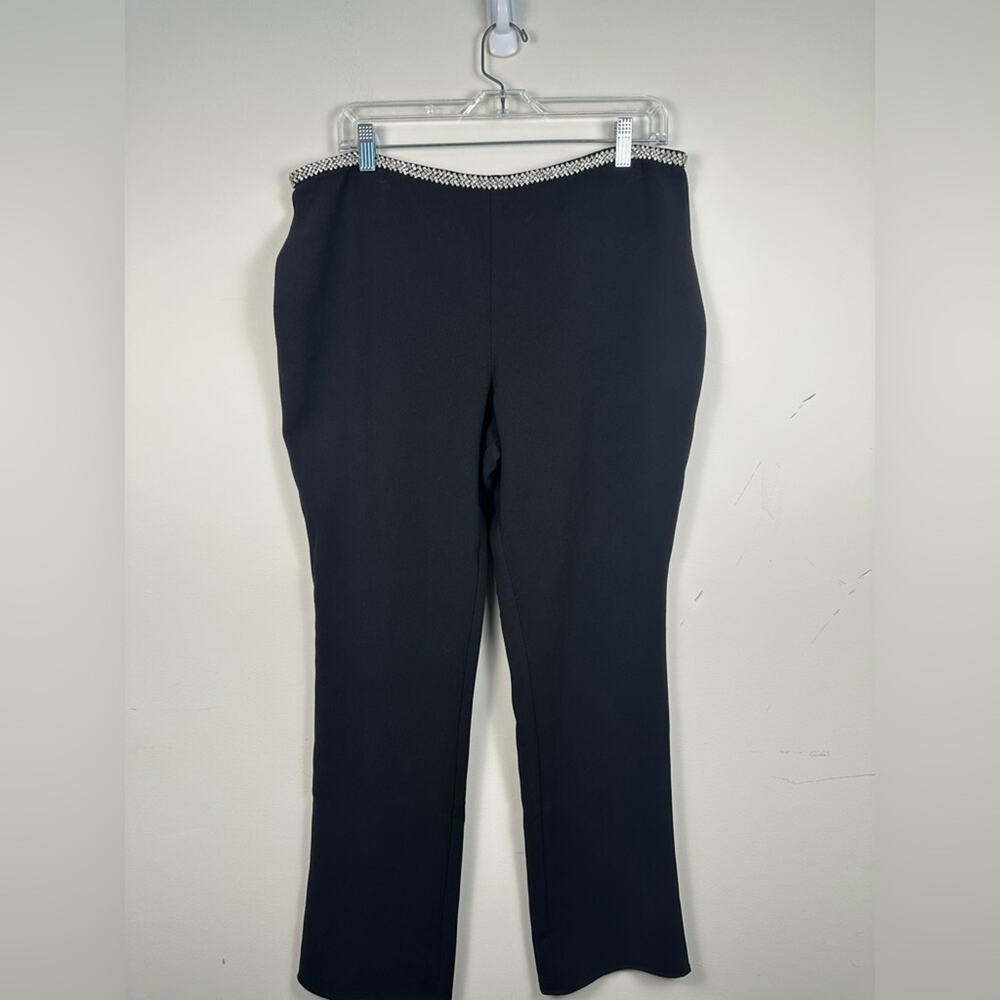 NWT Lovers + Friends Crystal Waist Detail Elegant Black Dress Pants Size Large